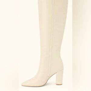 Matisse (BEACH) Faithfull Knee High Cream Vegan Leather Boots/High Heeled/Size 8